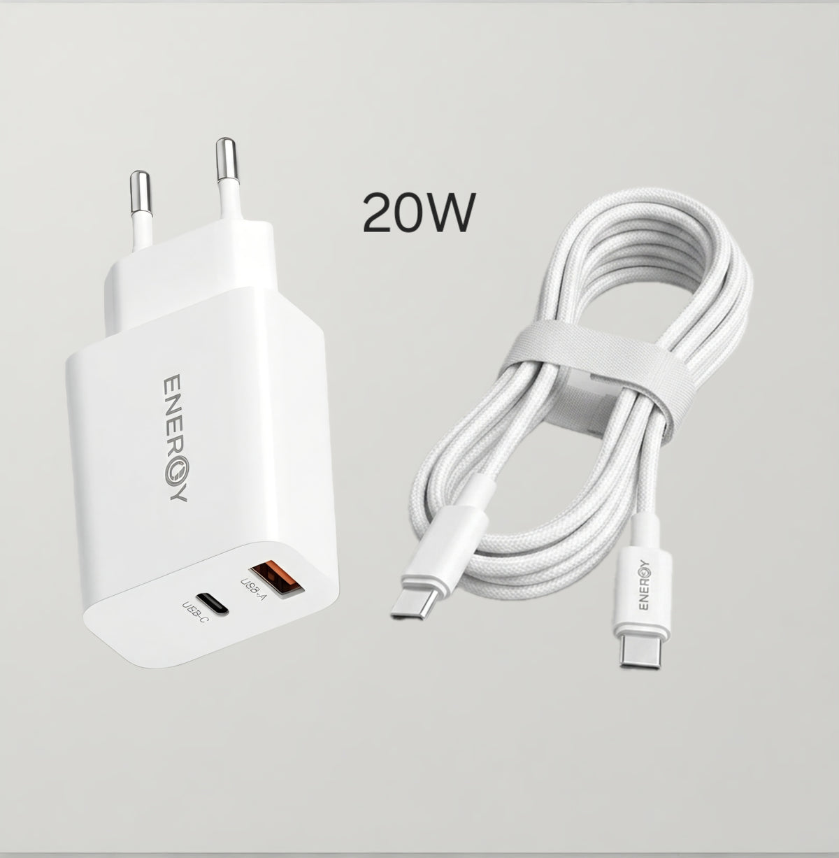 ENERGY Boost PD 20W Fast Wall Charger + 1.5m Type-C Cable